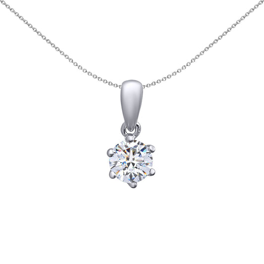 925 Silver 4mm ½ Carat CZ Solitaire Pendant - APD064