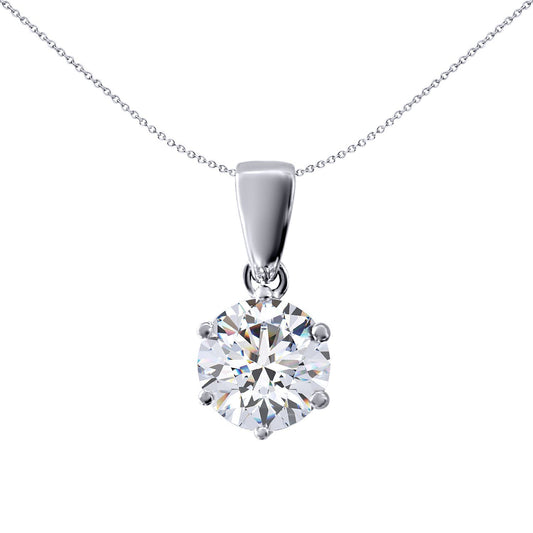 925 Silver 7.5mm 1½ Carat CZ Solitaire Pendant - APD065