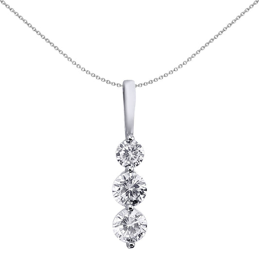 925 Silver CZ Snowman Trilogy Charm Pendant 24mm - APD066