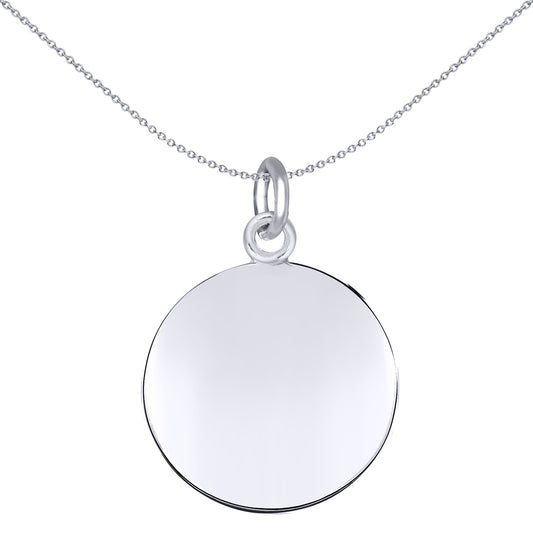 Sterling Silver Round St Christopher Medallion Pendant 16mm - APM012