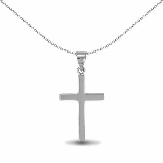 Sterling Silver solid stamped Religious Cross Pendant 25mm - APX013