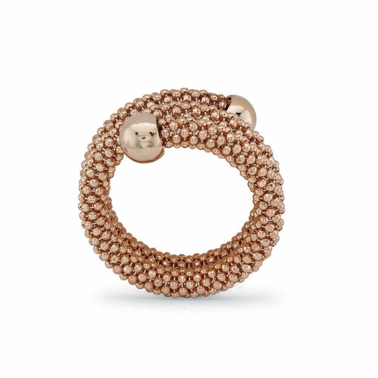 Rose Sterling Silver Double Wrap Popcorn Beaded Fashion Ring - ARN044B