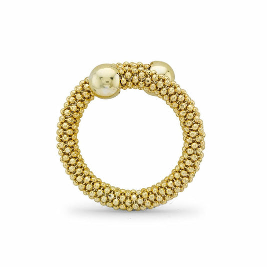 Gilded Sterling Silver Single Wrap Popcorn Fashion Ring - ARN045A
