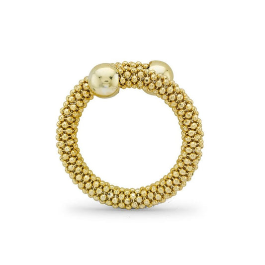 Gilded Sterling Silver Single Wrap Popcorn Fashion Ring - ARN045A