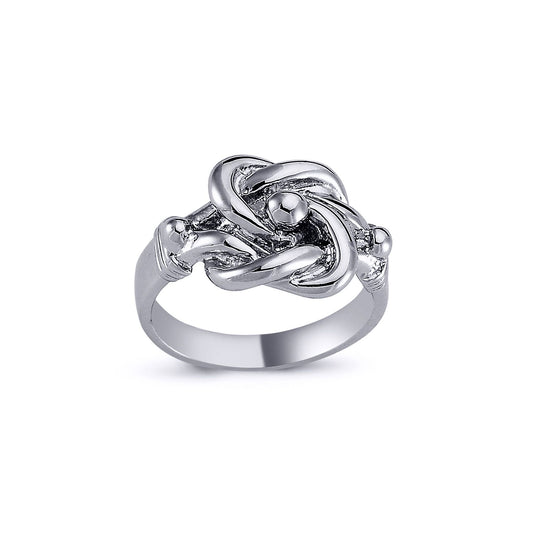 Mens Rhodium Plated Silver Celtic Knot Love Ring 15mm - ARN084