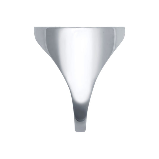 Silver Domed Polished Full Sovereign Mount Ring - ARN112-F