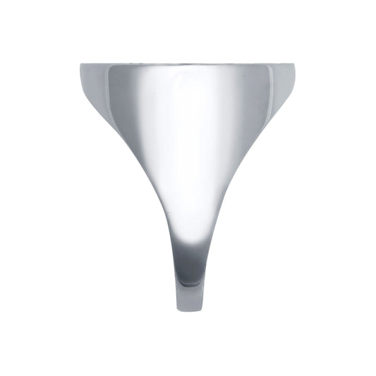 Solid Silver Domed Polished Half Sovereign Mount Ring - ARN112-H