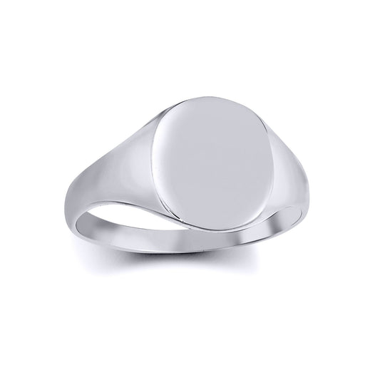 Sterling Silver Polished Round Oval Signet Ring - ARN125