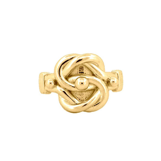 Gold-Plated Silver Square Double Love Knot Ring - ARN160-GP