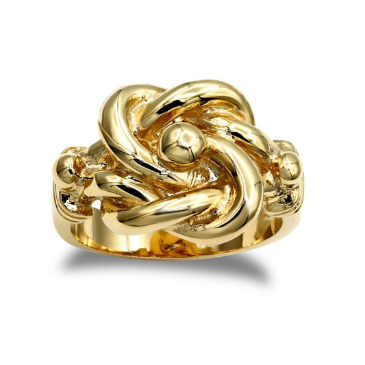 Gold-Plated Silver Square Double Love Knot Ring - ARN161-GP