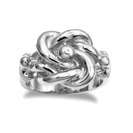 Silver Square Double Love Knot Ring - ARN161