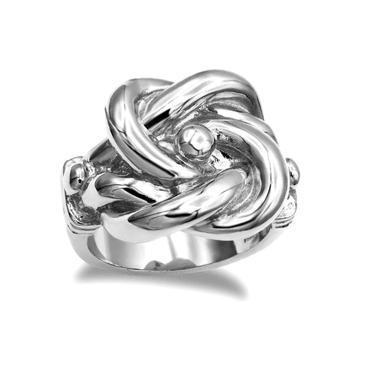 Silver Square Double Love Knot Ring - ARN162