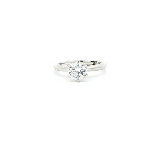 Silver Solitaire CZ Adjustable Proposal Ring - 6.5mm (1ct Look) - ARN206B