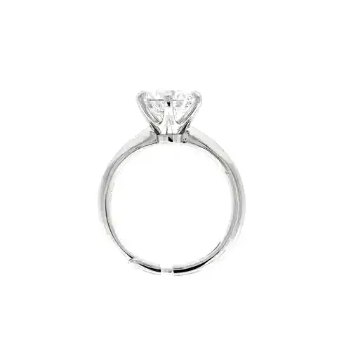 Silver Solitaire CZ Adjustable Proposal Ring - 8mm (2ct Look) - ARN206C