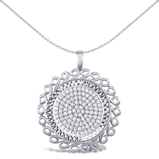 925 Silver Loop Spiral Full Sovereign Coin Mount Pendant CZ Disc - ASP002-F