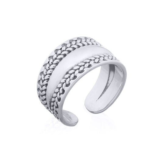 Silver Wheat Olive Branch Toe Ring - ATR009