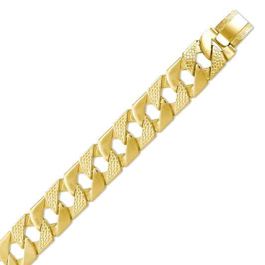 Mens Flash-plated Solid Brass Lizard Curb 23mm Necklace Bracelet - BBB274
