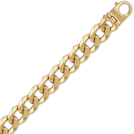 Mens Flash-plated Solid Brass Weight Curb 18mm Bracelet 9 inch - BCN024Q