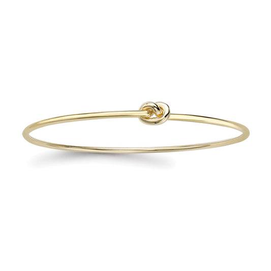 Ladies 18ct Yellow Gold Pretzel Love Knot Bangle Bracelet 1.8mm - BGNR02081