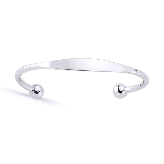 Kids Silver ID Torque Identity Baby Bangle Bracelet - BN23
