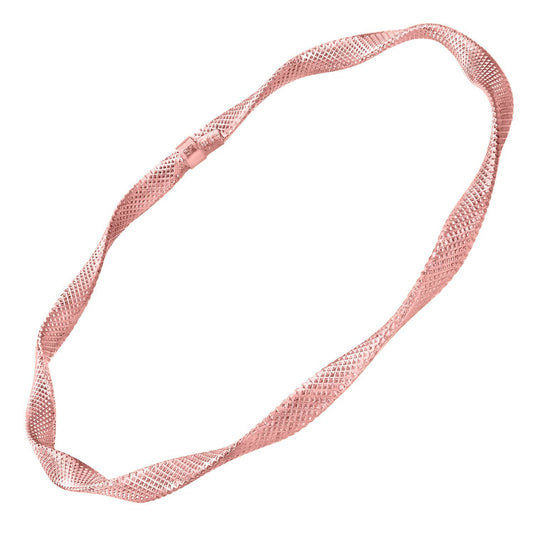 9ct Rose Gold Flat Wavy Ribbon Bangle Bracelet 4mm 7.75 inch - BNGAXL1500R
