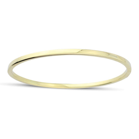 Ladies 9ct Gold Square Tube Minimal Bangle Bracelet 2.5mm - BNNR02375