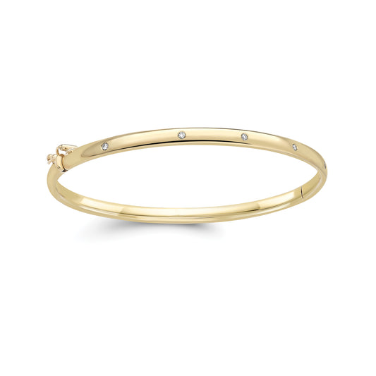 9ct Gold Diamond Bangle - BNNR02508