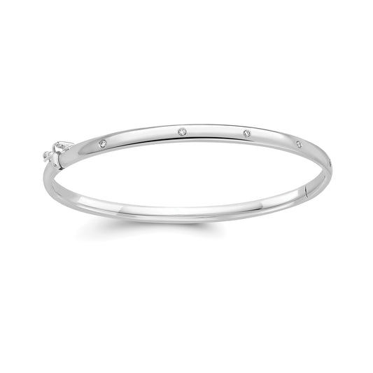9ct Gold White Gold diamond Bangle - BNNR02509