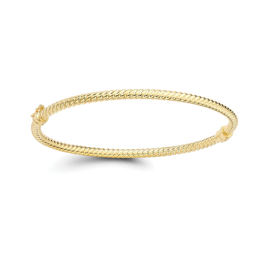 9ct Gold Twisted Bangle - BNNR02513