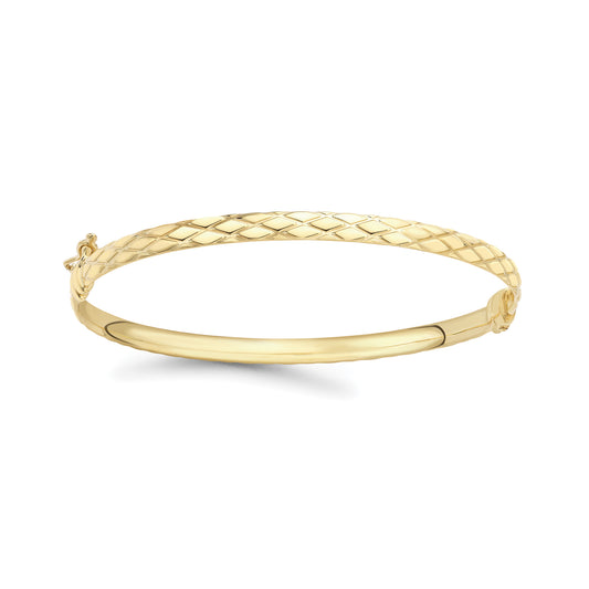9ct Gold Bangle with Marquise Design - BNNR02518