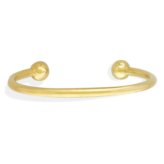 Ladies 9ct Gold Solid Wire Torque Bead Bangle Bracelet 4mm - BNNR02657