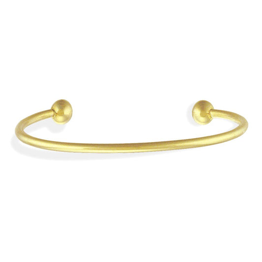 Ladies 9ct Gold Solid Wire Torque Bead Bangle Bracelet 3mm - BNNR02941