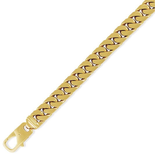 9ct Gold Tight-Linked Heavy Curb Bracelet 11mm 8.75" 22cm - BRNR02027-08
