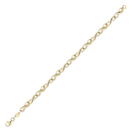 9ct Gold Twisted Infinity Link Bracelet 7.25" 19cm - BRNR02521-07