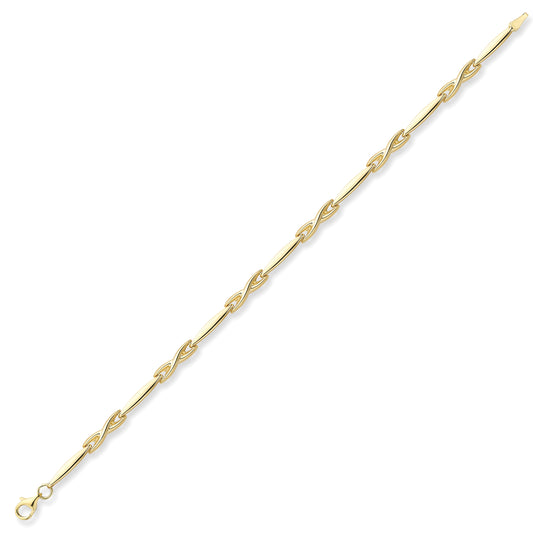 9ct Gold Fancy Link Bracelet 7.5"/19cm - BRNR02951-07