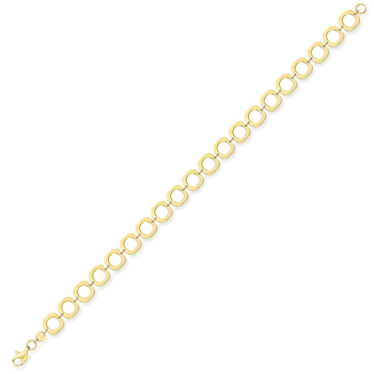9ct Gold Square Link Bracelet 7.25"/19cm - BRNR02962-07