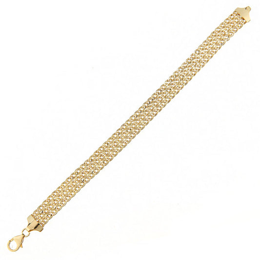 9ct Gold Bismark Chain Bracelet 10mm 7.5 inch - BT1AXL615Y