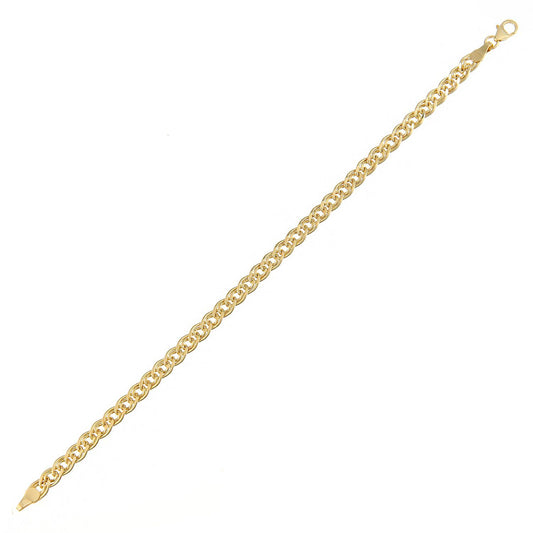 9ct Gold Double Curb Chain Bracelet 5mm 7.5 inch - BT1AXL616Y