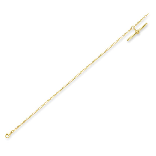 9ct Gold Tight-link Micro Belcher T-Bar Bracelet 7.25" 19cm - CANR02023-07