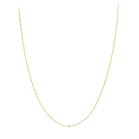 9ct Gold Flat Oval Paperclip & Infinity Kisses Necklace 18" - CANR02039-18