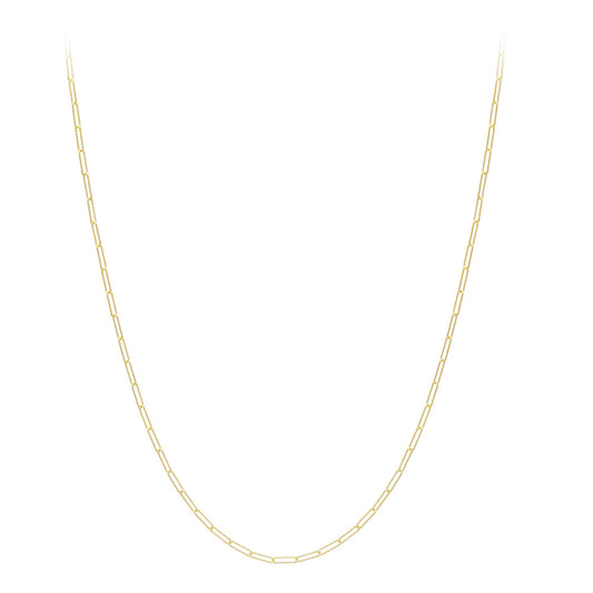 9ct Gold Diamond-cut Hammered Paperclip Chain Necklace 2mm 20" - CANR02041-20