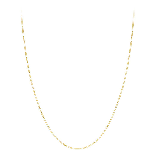 Ladies 9ct Gold Flat Oval Paperclip Chain Necklace 2mm 20"/50cm - CANR02042-20