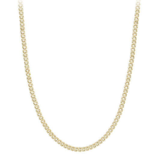 9ct Gold Brick Necklet 17"/43cm - CANR02082-17