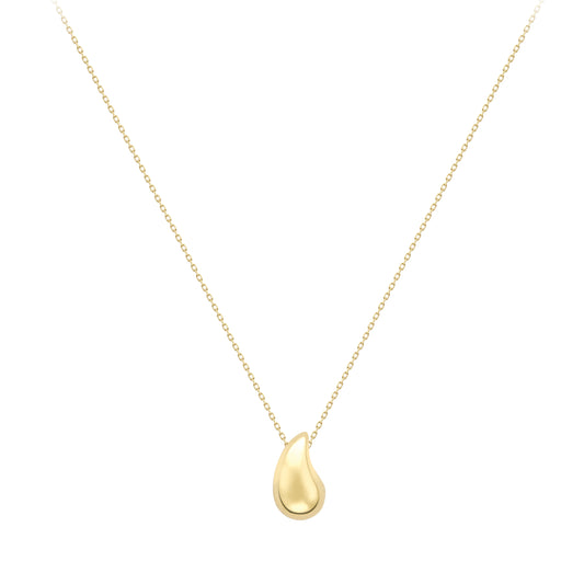 9ct Gold Tear Drop Pendant with Chain - CANR02112-18
