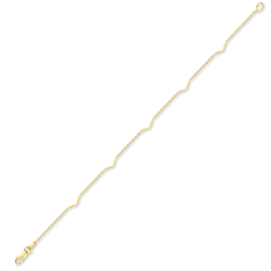 9ct Gold Gold Bracelet 7.25"/19cm - CANR02117-07