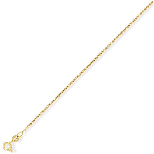 18ct Gold Curb Pendant Chain Necklace - 1.2mm gauge - CBNR02025B