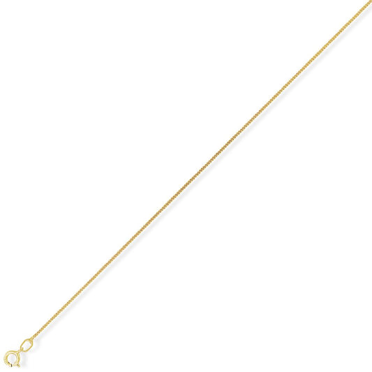 18ct Gold Classic Curb Pendant Chain Necklace - 0.9mm - CBNR02025