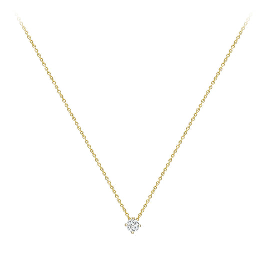 18ct Gold Diamond 4 Claw Solitaire Slider Necklace 3mm 18" - CBNR02188-18