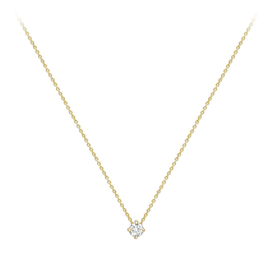 18ct Gold Diamond 4 Claw Solitaire Slider Necklace 3.5mm 18" - CBNR02189-18