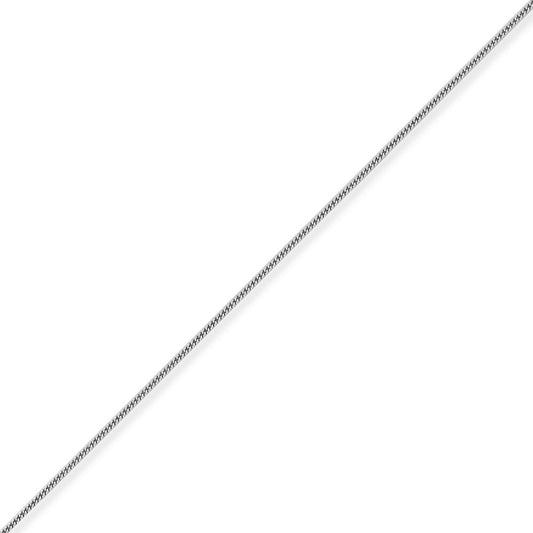 Platinum Tight Link Curb Pendant Chain Necklace 1.3mm - CLNR02379